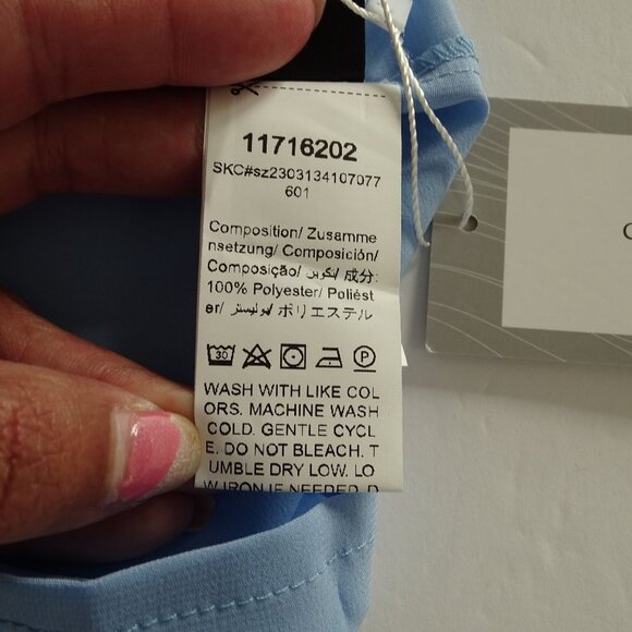 Shein Blue Sleeveless VNeck Tank Top Women Size L 8 10  Contemporary Office Chic - Picture 5 of 8